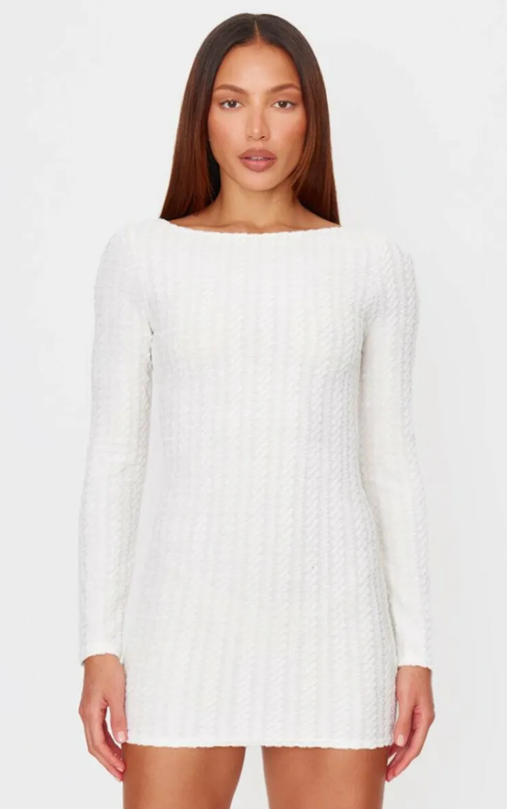 Towel Boat Neck Bodycon Dress-PrettyLittleThing Outlet