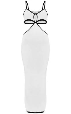 Towel Knit Contrast Binding Cut Out Maxi Dress-PrettyLittleThing New