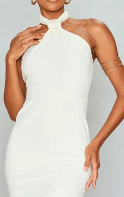 Towelling Knot Halterneck Bodycon Dress-PrettyLittleThing Hot