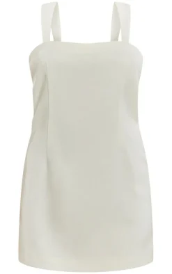 Twill Cut Out Bow Shift Dress-PrettyLittleThing