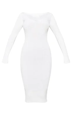 V Neck Knit Midi Dress-PrettyLittleThing Hot
