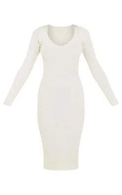V Neck Knit Midi Dress-PrettyLittleThing Hot
