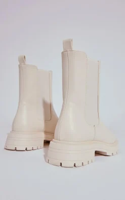 PrettyLittleThing Wide Fit Boots*Wide Fit Basic Pu Round Toe Chelsea Boots