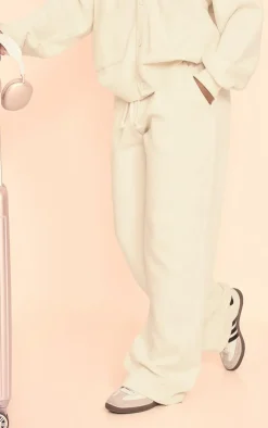 Clearance PrettyLittleThing Wide Leg Drawstring Sweatpants Cream