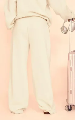 Clearance PrettyLittleThing Wide Leg Drawstring Sweatpants Cream