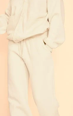 Clearance PrettyLittleThing Wide Leg Drawstring Sweatpants Cream