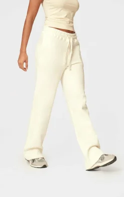 Sale PrettyLittleThing Wide Leg Oversized Sweatpants Cream