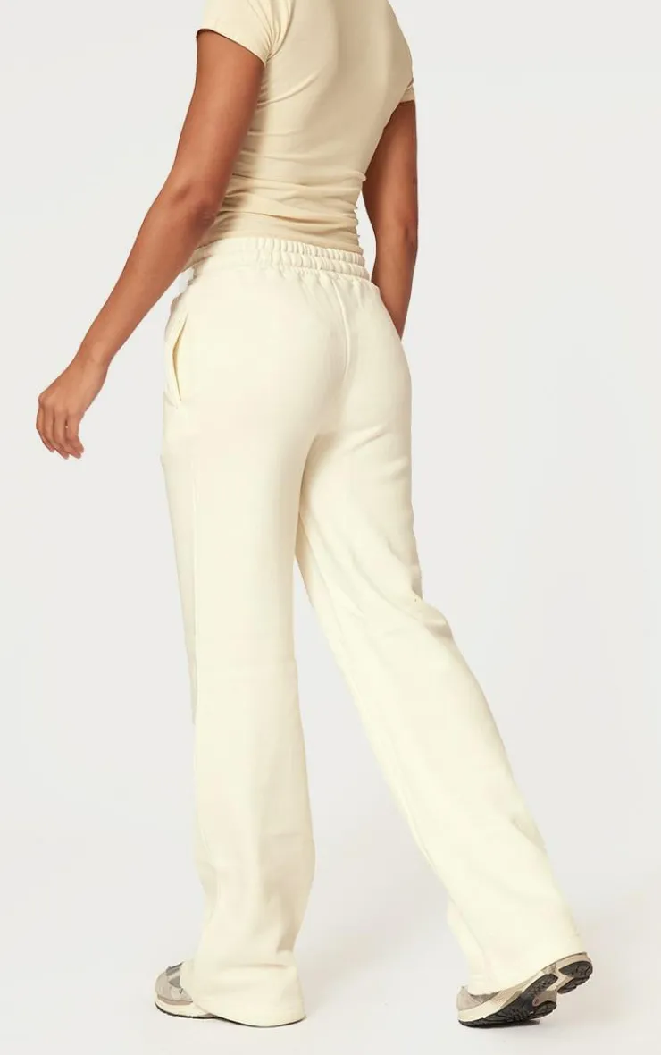 Sale PrettyLittleThing Wide Leg Oversized Sweatpants Cream