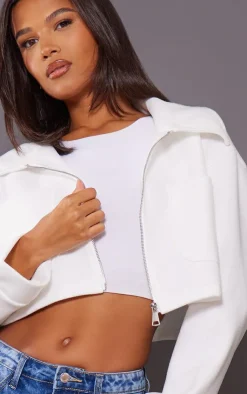 PrettyLittleThing Wool Coats*Wool Look Pocket Detail Cropped Jacket