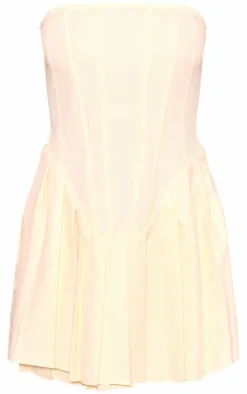 Woven Bandeau Corset Shift Dress-PrettyLittleThing