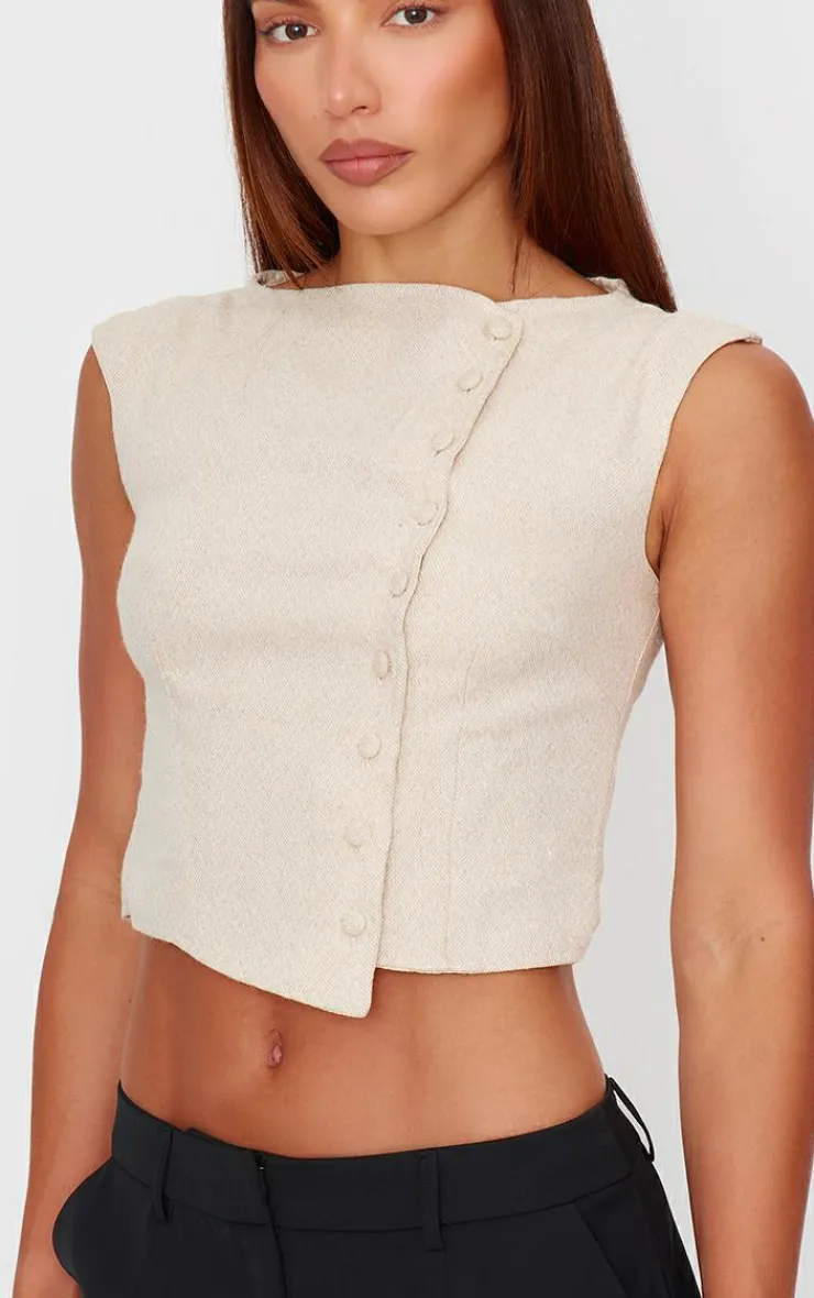 PrettyLittleThing Shirts*Woven Boatneck Vest