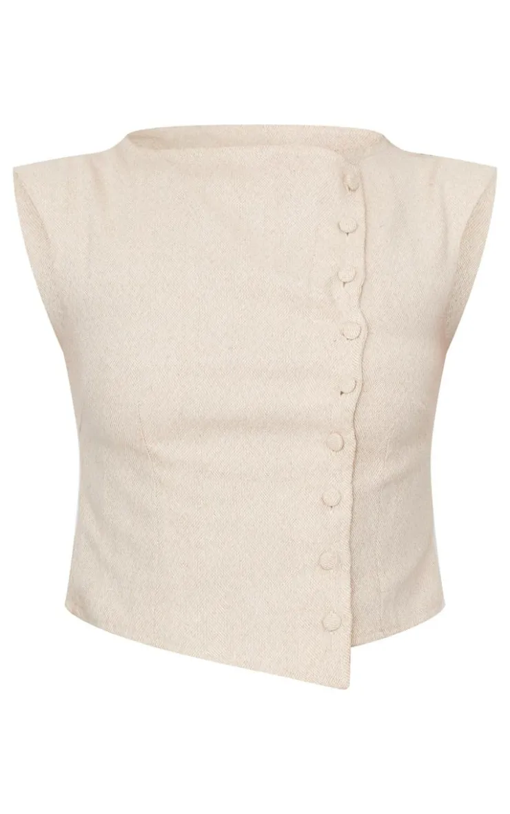 PrettyLittleThing Shirts*Woven Boatneck Vest