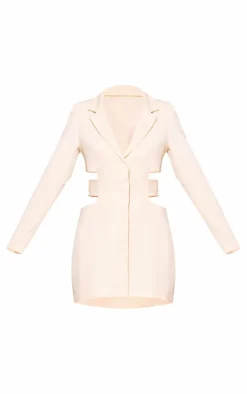 Woven Cut Out Tie Back Blazer Dress-PrettyLittleThing Best