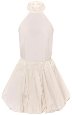 Woven High Neck Tie Back Puff Ball Dress-PrettyLittleThing Hot