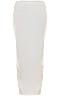 Best PrettyLittleThing Woven Mid Rise Maxi Skirt Cream