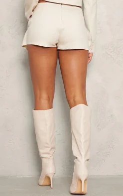 Discount PrettyLittleThing Woven Pocket Detail Skort Cream
