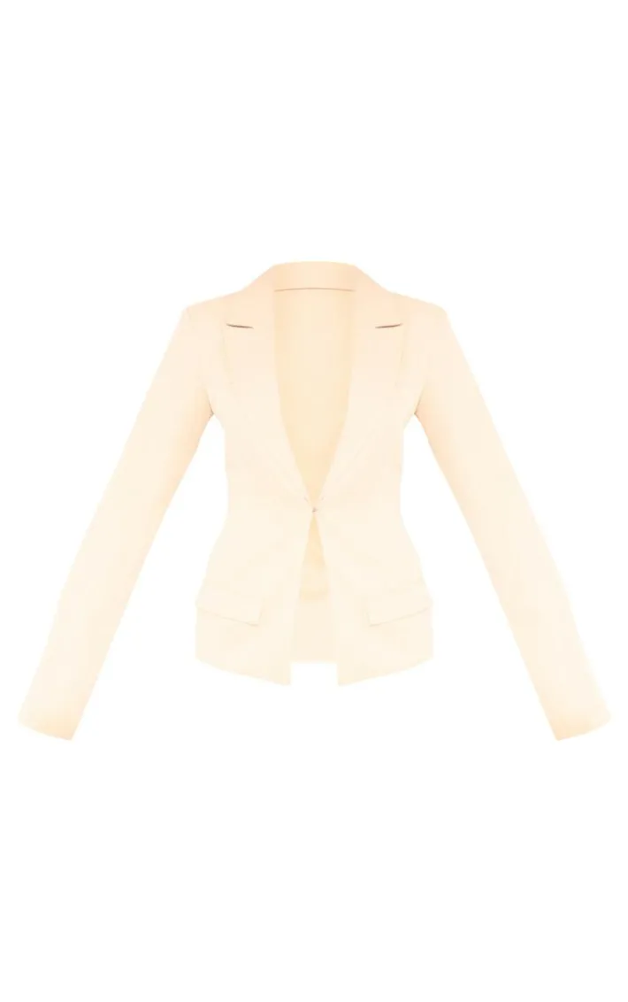 Cream Woven Tailored Fit Blazer