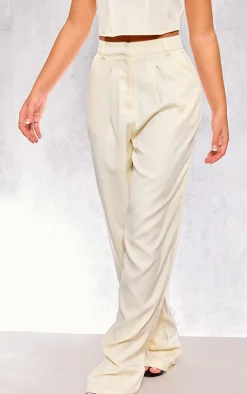 Clearance PrettyLittleThing Woven Tailored Pants Cream