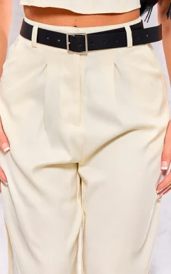 Clearance PrettyLittleThing Woven Tailored Pants Cream