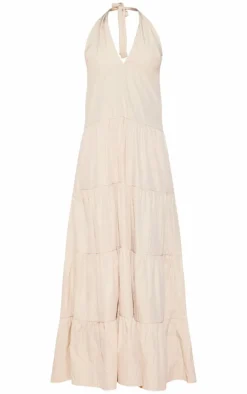 Woven Tie Halterneck Tiered Maxi Dress-PrettyLittleThing Best