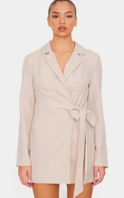Woven Tie Wrap Blazer Dress-PrettyLittleThing Sale