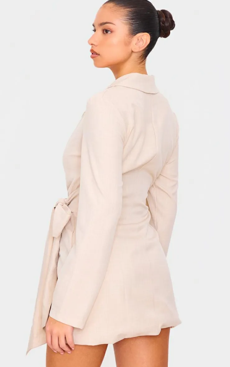 Woven Tie Wrap Blazer Dress-PrettyLittleThing Sale