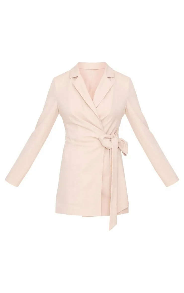 Woven Tie Wrap Blazer Dress-PrettyLittleThing Sale
