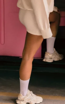 Best PrettyLittleThing Wrap Over Sweat Mini Skirt Cream