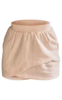 Best PrettyLittleThing Wrap Over Sweat Mini Skirt Cream