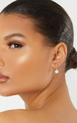 PrettyLittleThing Hoop Earrings*Dainty Mini Pearl Hoop Earrings