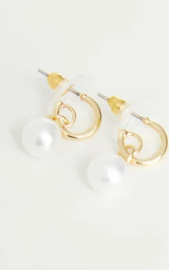 PrettyLittleThing Hoop Earrings*Dainty Mini Pearl Hoop Earrings