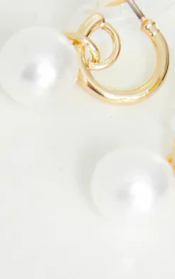 PrettyLittleThing Hoop Earrings*Dainty Mini Pearl Hoop Earrings