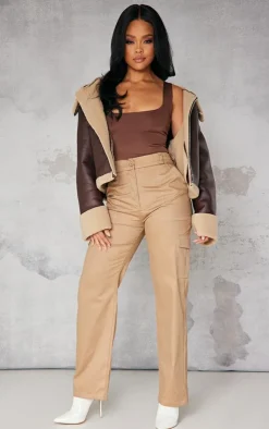 PrettyLittleThing Basic Tops*Basic Slinky Scoop Neck Bodysuit