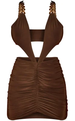 Double Layer Slinky Extreme Plunge Bodycon Dress-PrettyLittleThing Online