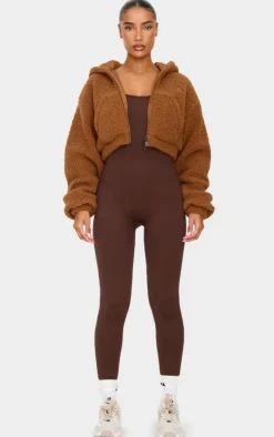 PrettyLittleThing Athletic Jackets*Borg Cropped Jacket