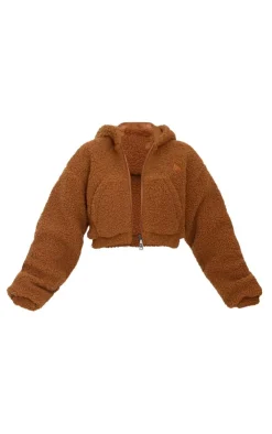 PrettyLittleThing Athletic Jackets*Borg Cropped Jacket