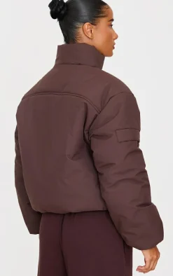 PrettyLittleThing Athletic Jackets*High Neck Cropped Puffer Jacket