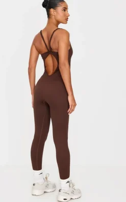 PrettyLittleThing Gym Wear*Seamless Rib Knot Detail Unitard