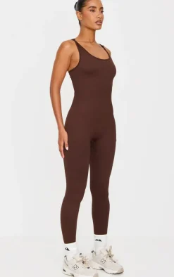PrettyLittleThing Gym Wear*Seamless Rib Knot Detail Unitard