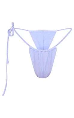 Dark Lilac One Tie Side Bikini Bottoms