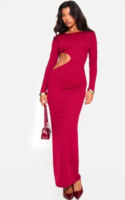 Long Sleeve Cut Out Maxi Dress-PrettyLittleThing Clearance