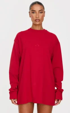 PrettyLittleThing Gym Wear*Print Oversized Long Sleeve T-Shirt