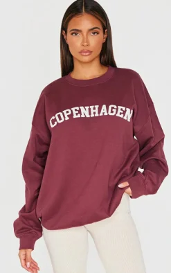 PrettyLittleThing Oversized Sweaters*Printed Oversized Copenhagen Sweatshirt