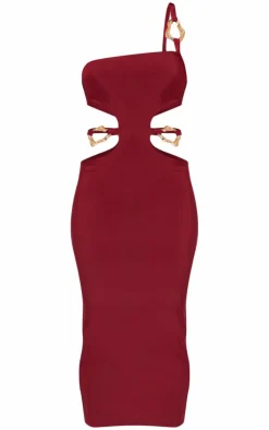 Slinky One Shoulder Trim Detail Midaxi Dress-PrettyLittleThing Hot