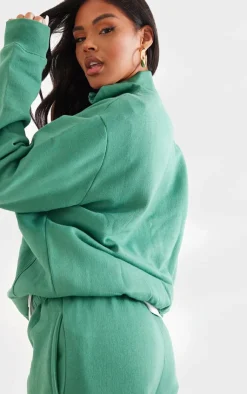 Online PrettyLittleThing Seam Detail Zip Through Track Top Dark Teal
