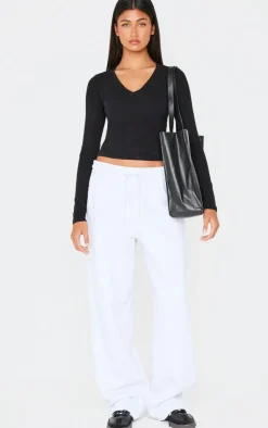 PrettyLittleThing Workout Tops*Sculpt V Neck Long Sleeve Longline Top