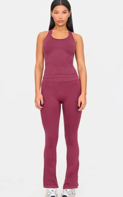 PrettyLittleThing Workout Tops*Acid Wash Seamless Rib Halter Neck Gym Top