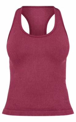PrettyLittleThing Workout Tops*Acid Wash Seamless Rib Halter Neck Gym Top