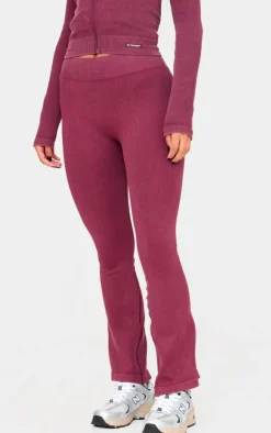 PrettyLittleThing Seamless Gym Wear*Acid Wash Seamless Rib Flare Yoga Pants