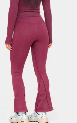 PrettyLittleThing Seamless Gym Wear*Acid Wash Seamless Rib Flare Yoga Pants